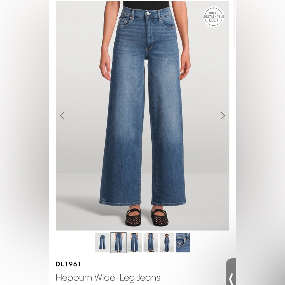 DL1961 Hepburn Blue Wide-Leg Jeans